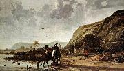 CUYP, Aelbert Large River Landscape with Horsemen fdg oil